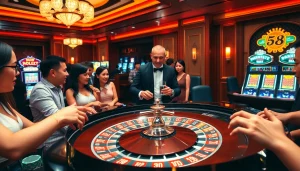 Experience the thrill of gaming at Nhà cái S8's vibrant casino atmosphere.